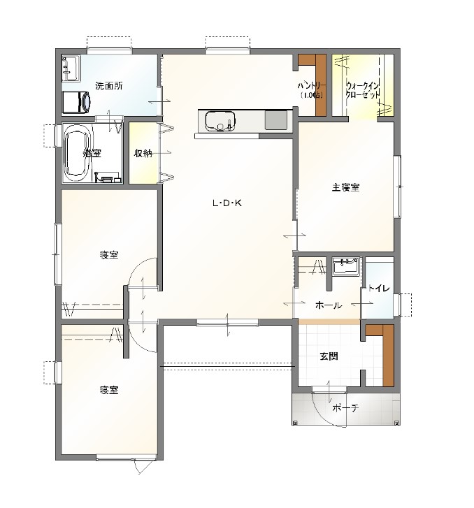 由布市狭間町に建築予定の新築建売物件　間取り図